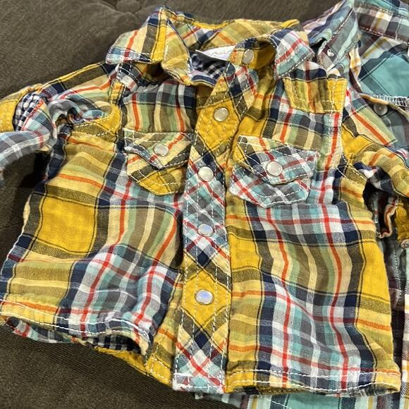 Koala kids button down plaid shirts - nb & 6 months - Picture 2 of 3